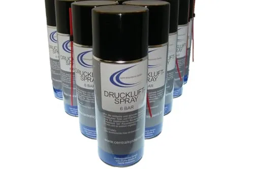 Stück Druckluftspray je 400ml mit Sprührohr - Reinigungsspray Druck Luft Sprühdose 8