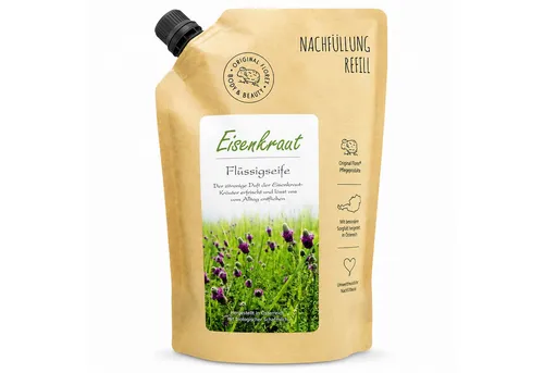 Gerlinde Hofer _ Florex GmbH Flüssigseife mit biologischer Schafmilch 500ml im Nachfüll-Beutel, Eisenkraut