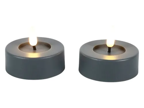 Countryfield LED-Kerze 2er Set, 3D-Flamme mit Timer in grau von Countryfield
