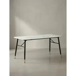 Moderner Esszimmertisch 200x90 cm in Marmor-Optik - Esstisch in eleganter Marmor-Optik, ideal für bis zu zehn Personen. Robuste Metallbeine sorgen für sicheren Stand und edles Flair in Ihrem Esszimmer.