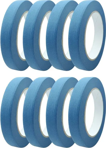 Rollen Pro Mask blau Feinkreppband 18mm x 50m - Maler-Krepp für präzise Abklebearbeiten, temperaturbeständig bis 95°C und UV-beständig für bis zu 14 Tage.