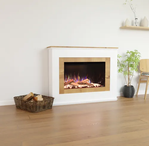 Glow Fire Elektrokamin 'PR6' | LED Standkamin in Weiss mit Heizung (1500 W) - Der Glow Fire Elektrokamin 'PR6' bietet ein realistisches LED Kaminfeuer und eine energieeffiziente Heizfunktion. Gestalten Sie Ihre individuelle Atmosphäre mit verschiedenen Flammen- und Lichtfarben für jeden Anlass.