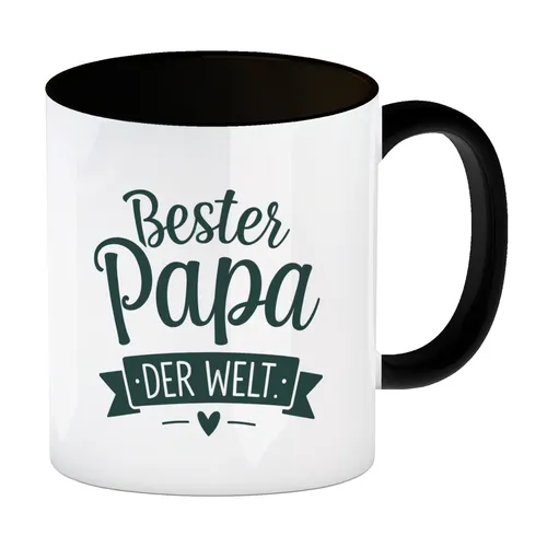 Bester Papa der Welt Kaffeebecher in schwarz