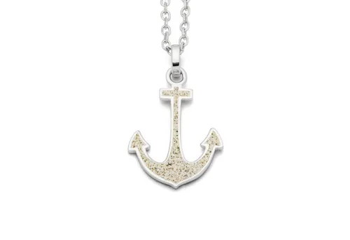 DUR Sandanker Anhänger aus 925er Silber mit echtem Strandsand - Maritime Anhänger für Damen, einzigartiger Sandanker aus 925er Silber, symbolisiert Sicherheit und Halt – perfekt für Strandliebhaber und als Geschenk.