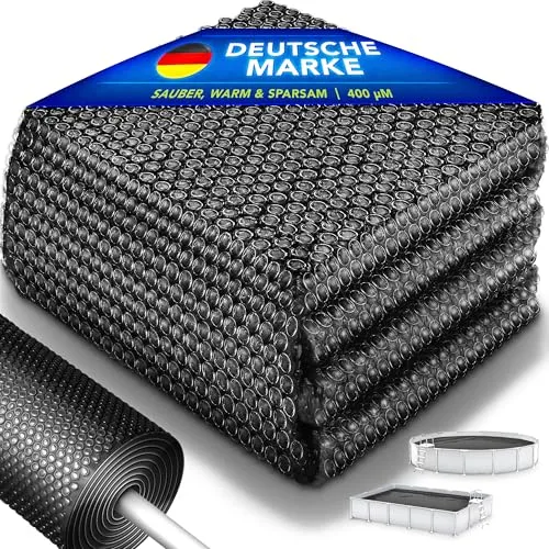 tillvex® Premium Pool Solarabdeckplane 400 µm Rund Ø 549 cm in schwarz von tillvex