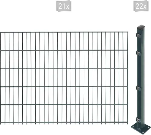 Arvotec Doppelstabmattenzaun EASY 103 - Flexibel und Robust - Doppelstabmattenzaun, Höhe 103 cm, ideal für Privat- und Gewerbegrundstücke. Verzinkte und pulverbeschichtete Elemente sorgen für Langlebigkeit und Witterungsbeständigkeit.