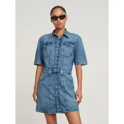 G-Star Jeanskleid in Blau - L - Kleider aus reiner Baumwolle mit tailliertem Schnitt und praktischen Taschen, ideal für einen lässigen Look in Jeansoptik.