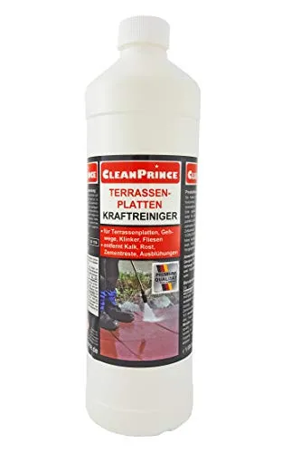 CleanPrince Terrassenplatten Kraftreiniger 1000 ml Ausblühungen Zementreste Plattenreiniger reinigen Reiniger speziell für Terrassenplatten, Gehwege, Klinker, Fliesen, Kunst- und Naturstein