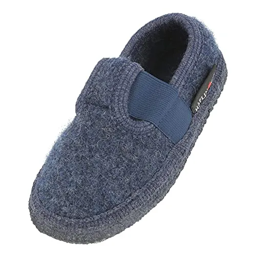HAFLINGER Slipper Joschi Filzpantoffel Kinder Hausschuh Gummiband Jeans, Gr. 24