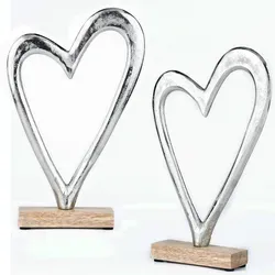 2er Set Herz Dekoaufsteller Dekoobjekt Silber Amour -12- von Marrakesch Orient & Mediterran Interior