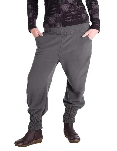 Vishes - Alternative Bekleidung - Warme Damen Hose Winterhose Haremshose ECO Fleecehose Thermohose grau 36-40