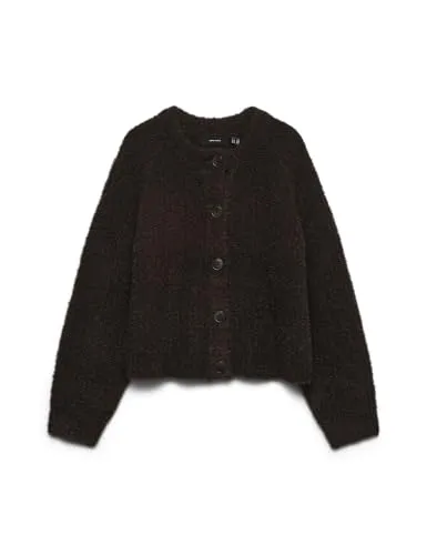 Vero Moda Cardigan Braun - XS, stilvoll und vielseitig - Eleganter Cardigan mit Wollanteil für angenehme Wärme. Rundhals-Ausschnitt und praktische Knopfleiste machen ihn zum idealen Begleiter für jeden Anlass.