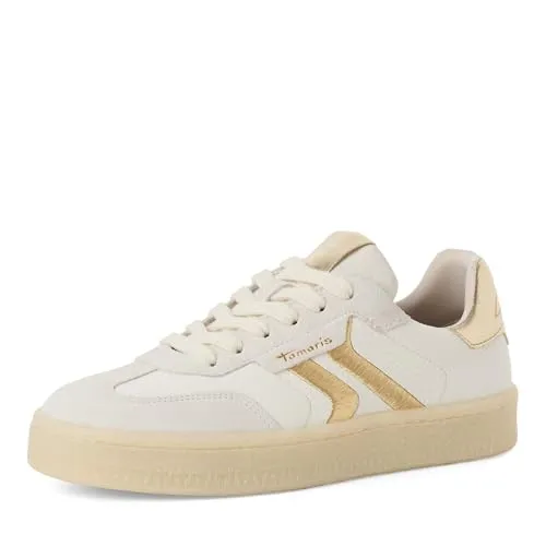 Tamaris Damen Low-Top Sneaker mit Comfort Lining in gold von Tamaris