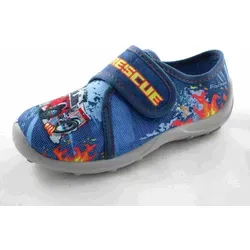 Kinder-Klett-Hausschuh mit Feuerwehrdesign - Bequeme Hausschuhe für Jungen, ausgestattet mit einem coolen Feuerwehr-Motiv, ideal für Spiel und Spaß zu Hause.