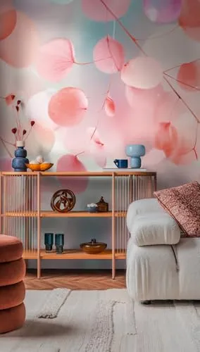 Fototapete Aquarell Tapete Bunt 791551 Floral, mehrfarbig,Livingwalls