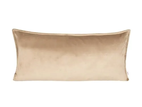 beties - Samt&Sonders-Serie - Kissenhülle ca. 30x70 cm; mit dekorativer Jeansnaht aus deutschem Unternehmen in hochwertiger Qualität, Farbe: braun-beige