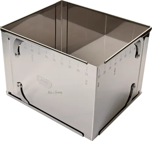 Lares Backrahmen mit Klemmung - extra hoch aus rostfreiem Edelstahl - Sonstige, aus rostfreiem Edelstahl, spülmaschinenfest und ausziehbar bis ca. 33 × 42 cm für vielseitige Backmöglichkeiten.