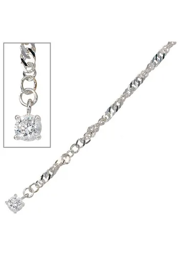 JOBO Fußkette, 925 Silber mit Zirkonia 25 cm in silber von JOBO