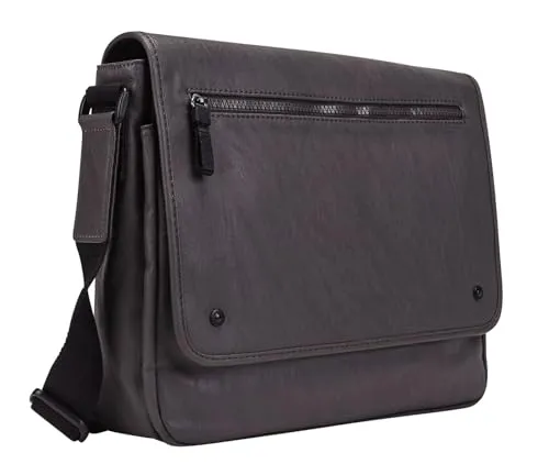 Leonhard Heyden Cult Messenger Bag Horizontal M Grey - Messenger-Bag mit praktischen Fächern für Laptop und Zubehör, ideal für den Alltag und Reisen, Maße: 33 x 29 x 8 cm.