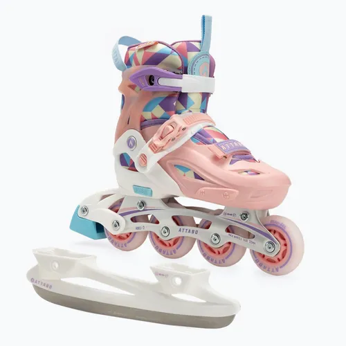 Kinder 2in1 Inline-Skates Schlittschuhe ATTABO Flashled EU 34-37 verstellbar