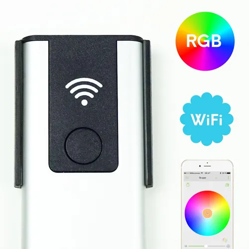 LED Wifi Controller RGB - Smartphone gesteuert, kompatibel mit Alexa & Google Home - Smart Home-Beleuchtungshub zur einfachen Steuerung von RGB-Lichtern über Smartphone, Alexa und Google Assistant. Dimmbar und in elegantem Schwarz.