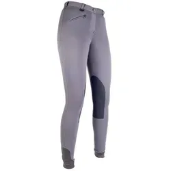 HKM Reithose -Penny Easy- Kniebesatz grau 164 - Reiten: Bequeme HKM Reithose mit Kniebesatz, maschinenwaschbar und ideal für aktive Reiter, Größe 164.