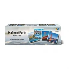 Starnberger Spiele - Nah und Fern - Memospiel für die ganze Familie - Gesellschaftsspiel mit 36 einzigartigen Bildpaaren, ideal für 2-6 Spieler ab 6 Jahren. Fördert Gedächtnis und Konzentration mit nachhaltigen, langlebigen Karten – perfekt als Geschenk für Reiseliebhaber.