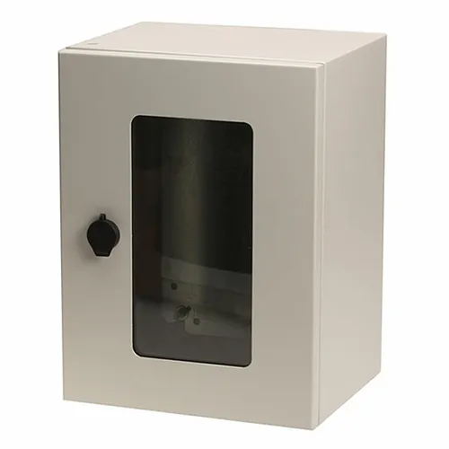 Metallgehäuse Schaltschrankbau mit Sichtscheibe 300x400x250mm (BxHxT), 4075.1635