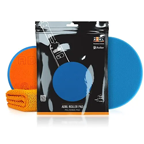 ADBL Roller Pad-R Hard Cut Polierpad - Polierschwamm für Ø150mm Stützteller - Profi Polierpad mit Klettverschluss - Polierschwamm, Auto Polieren, Schwamm Polierteller