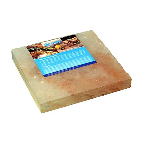 Salz-Helmreich GmbH Gourmet Salzstein Salzplatte BBQ (20x20x2,5cm) zum Grillen (2.2kg)