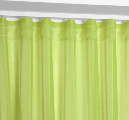 BEAUTEX Vorhang Dolly, 2er Set Kräuselbandgardine - Gardinenschals in Anisgrün, Breite 140 cm, Höhe 250 cm, pflegeleicht und individuell kürzbar, ideal für stilvolle Raumgestaltung.