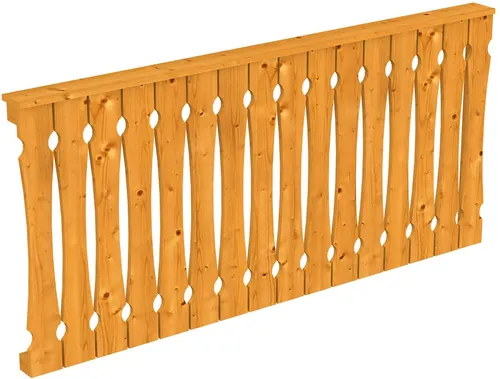 Skanholz Brüstungsgeländer Balkonschalung, 205 cm - Zubehör für Gartenhäuser, langlebiges Holzgeländer in eleganter Eiche hell, ideal für sichere und stilvolle Balkon- oder Terrassengestaltung.
