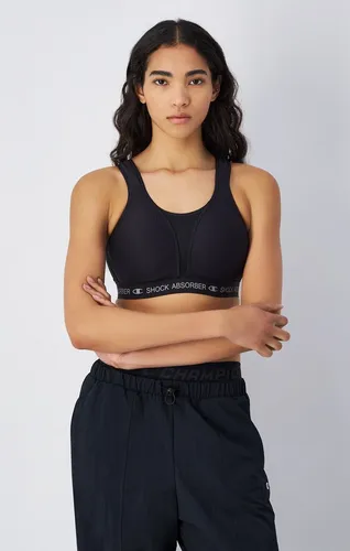 Champion Damen Shock Absorber S06S7-Ultimate Run Bra Padded Sport-BH, Schwarz, 75C - Funktionsunterwäsche mit gepolstertem Design für optimalen Halt beim Laufen, ideal für aktive Frauen.