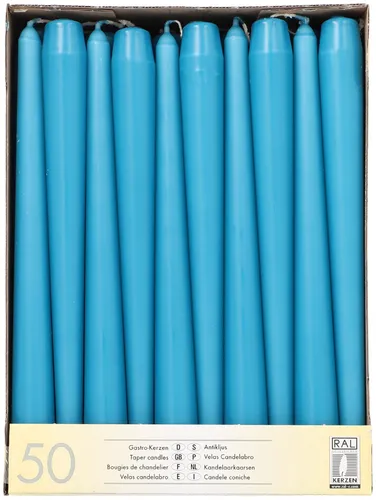 STARPAK Leuchterkerzen 22 mm türkis in blau von Starpak