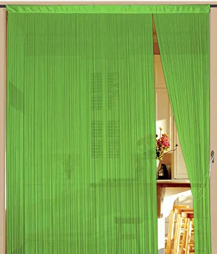 Kaikoon Fadenvorhang Vorhang Fadenstore Fadengardine Messe 90 cm x 240 cm (BxH) hellgrün Neu