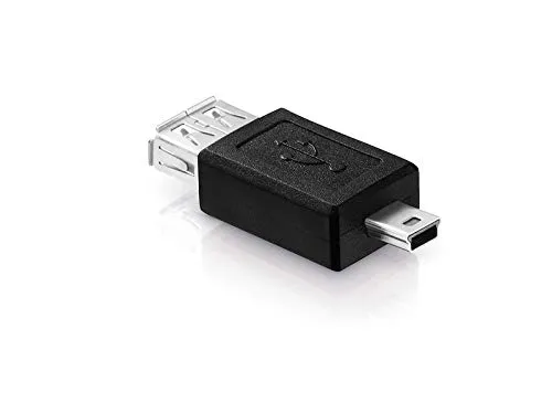 adaptare 41007 USB 2.0-Adapter Mini-Stecker Typ B 5-polig auf Buchse Typ A schwarz