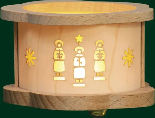 Richard Glaesser Teelichthalter in beige von Erzgebirgische Volkskunst Richard Glässer