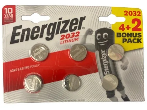 er Blister Energizer CR 2032 3V Batterie Lithium Knopfzelle (4 + 2 Bonus Pack) 6