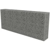 Produktbild vidaXL Gabionenwand mit Abdeckung aus verzinktem Stahl