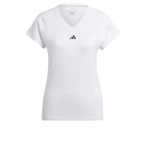 adidas Damen AEROREADY Train Essentials Minimal Branding V-Neck Tee, White, M