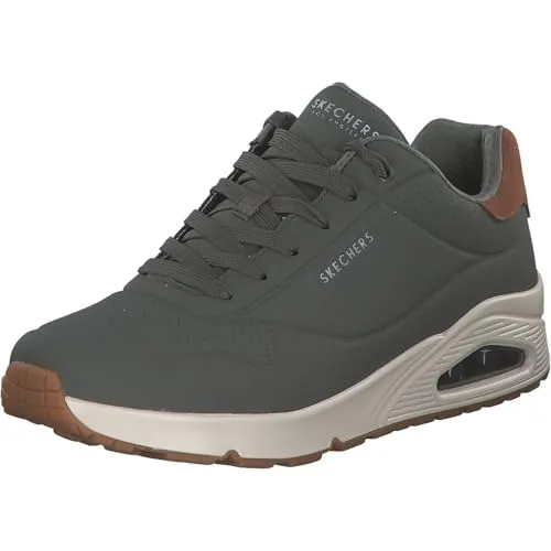 Skechers Herren Sneakers, olivgrün, 42 EU - Herren-Sneaker aus Wildleder mit Gummisohle für optimalen Komfort und Stil im Alltag.