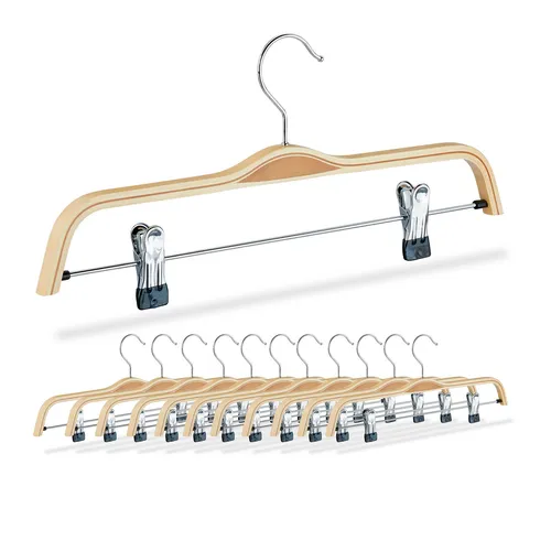 relaxdays Rockbügel Kleiderbügel 12er Set für Hosen & Röcke in grau von Relaxdays