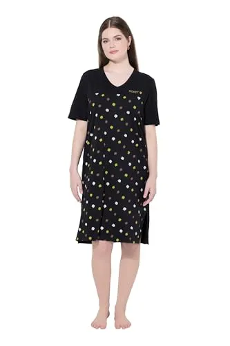 Ulla Popken Bigshirt mit Blüten-Stickerei und V-Ausschnitt in schwarz von Ulla Popken