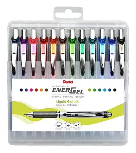 Pentel EnerGel BL77-12 Gel-Tintenroller, mehrfarbig,Pentel