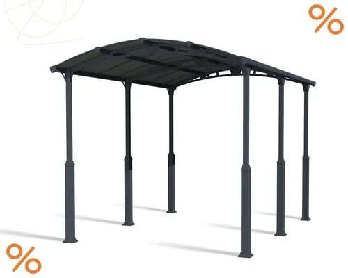 Canopia Carport Arcadia Alpine 5000 Anthrazit - Stabil und Wetterfest - Carport aus Aluminium mit 4 stabilen Pfosten für optimale Sicherheit. Wetterfest und pflegeleicht, ideal für jede Jahreszeit.