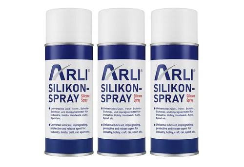 ARLI Silikon 3x Silikon Spray 400ml Universelles Gleitmittel, Silikonspray, gebrauchsfertig, (2er, 3-tlg., Set), Trennmittel Schmiermittel Schutzmittel