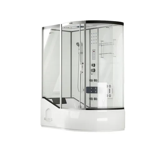 Home Deluxe ALL IN 2in1 Duschkabine, weiß, rechts - Duschkabinen für das perfekte Wellness-Erlebnis - Baden und Duschen in einem ergonomisch gestalteten System, ideal für kleine Räume.