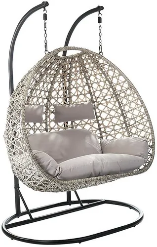 Kobolo Hängesessel TWO - Bequemer Polyrattan Hängesessel für zwei Personen - Hängesessel aus hochwertigem Polyrattan, inklusive bequemen Kissen für optimalen Komfort. Ideal für entspannte Stunden im Garten oder auf der Terrasse.