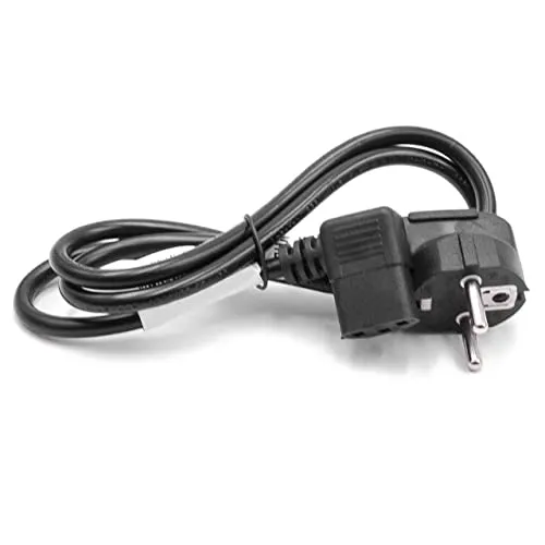 vhbw Netzkabel Schutzkontaktstecker für Kaltgeräte z.B. PC Monitor Computer Drucker - C13 Buchse, 1 m, gewinkelt