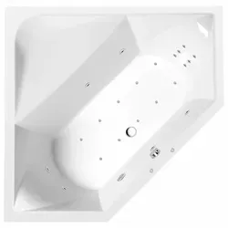 FLOss HYDRO-AIR Whirlpool Badewanne 145x145cm - Elegante Badewanne mit 12 Massagedüsen für entspannende Wellnessmomente. Kompakt, energieeffizient und einfach zu installieren. Ideal für Ihr Badezimmer!